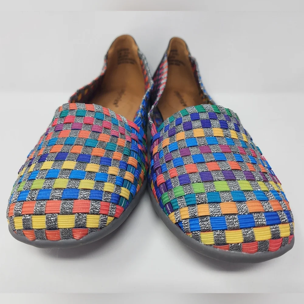 comfortview Multicolor Woven Slip-On Flats